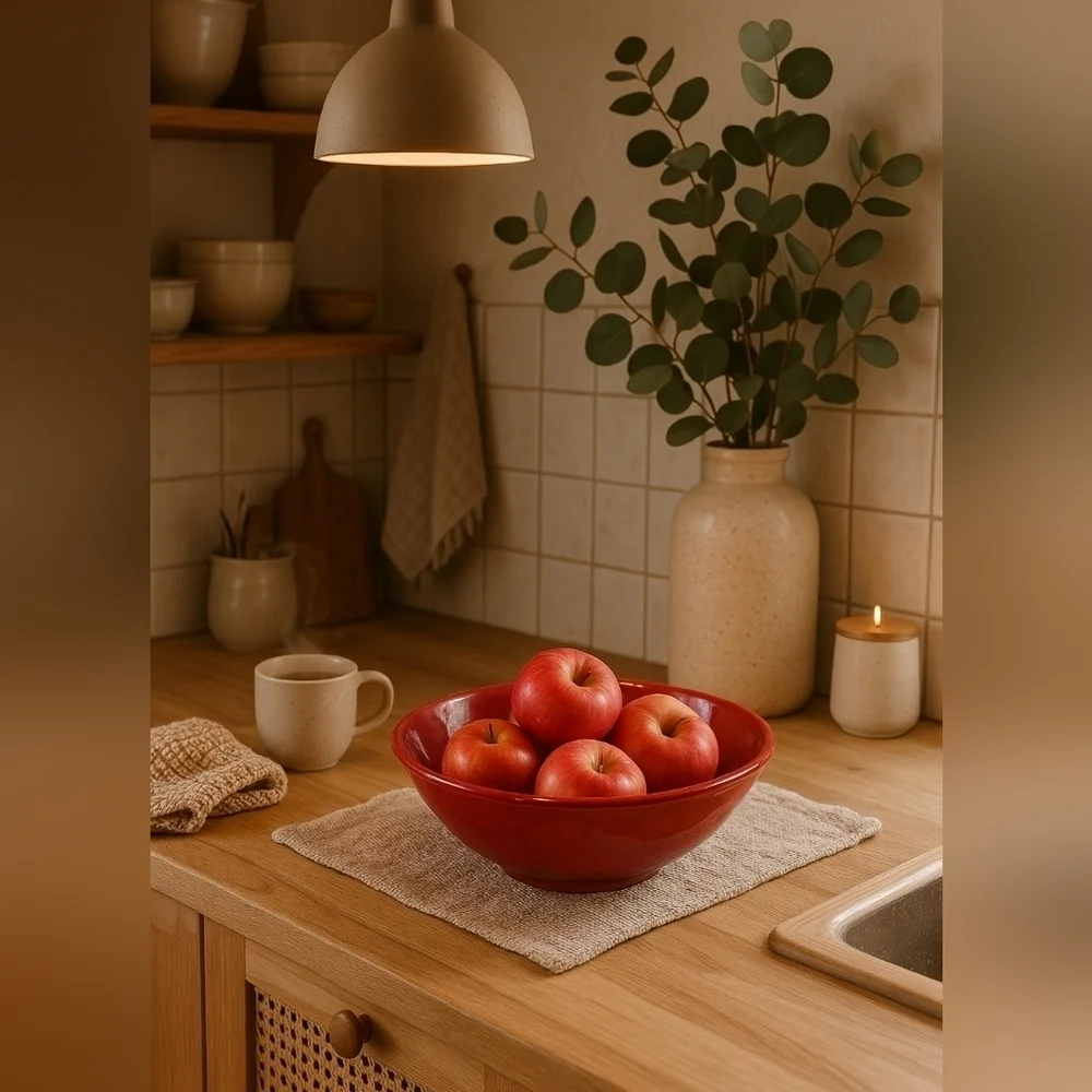 R Wood Studio Small Everything Bowl Red NWT